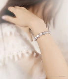 Grey Pearl Bracelet Crystal Ball Baroque Charm Bracelet
