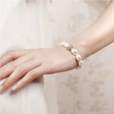 Grey Pearl Bracelet Crystal Ball Baroque Charm Bracelet