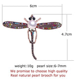 Dragonfly Pearl Brooch Natural Freshwater Pearl Jewelry For Women
