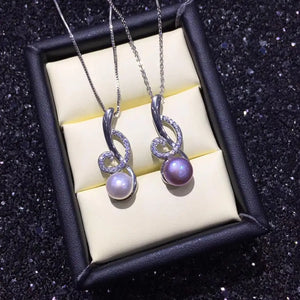 Musical Note Pearl Pendant Necklace 925 Sterling Silver Jewelry for Women