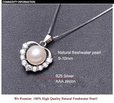 925 Sterling Silver Pearl Necklace for Women Heart Pendant Gift