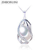 925 Silver Pearl Necklace Jewelry Women Freshwater Pearl Pendant