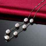 925 Sterling Silver Babysbreath Pearl Necklace for Women