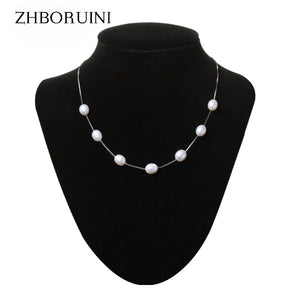 925 Sterling Silver Babysbreath Pearl Necklace for Women