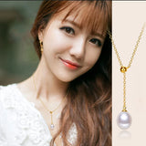 Freshwater Pearl Necklace Adjustable Pendant 925 Sterling Silver Jewelry