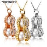 Freshwater Pearl Peanut Pendant 925 Sterling Silver Jewelry