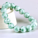 ZHEN-D Green Sea Stone Crystal Gemstone Bracelet for Men Women