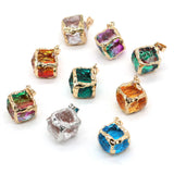 Natural Multi-color Crystal Pendant Spacer Bead DIY Necklace Earrings