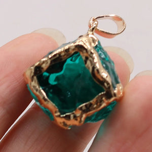 Natural Multi-color Crystal Pendant Spacer Bead DIY Necklace Earrings