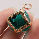 Natural Multi-color Crystal Pendant Spacer Bead DIY Necklace Earrings