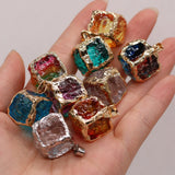 Natural Multi-color Crystal Pendant Spacer Bead DIY Necklace Earrings