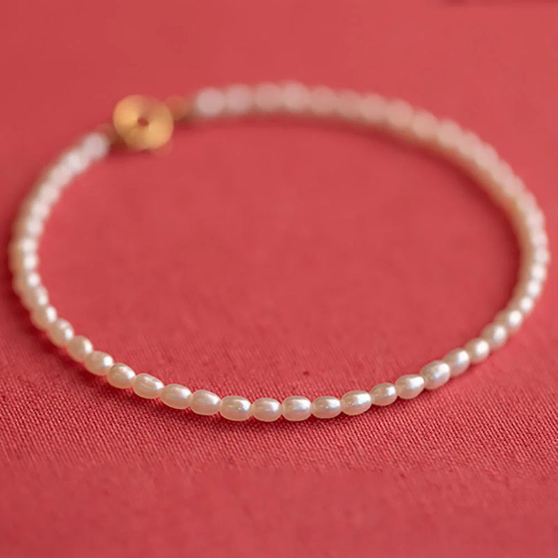 Freshwater Rice Pearls Bracelet Mini Beads Treasure Gift