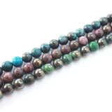 ZHEN-D Natural Stone Colorful Pyrite Round Beads DIY for Jewelry
