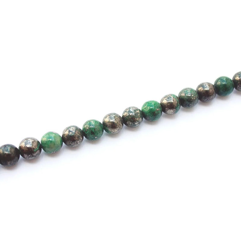 ZHEN-D Natural Stone Colorful Pyrite Round Beads DIY for Jewelry
