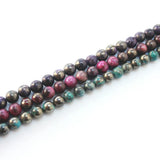 ZHEN-D Natural Stone Colorful Pyrite Round Beads DIY for Jewelry