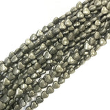 ZHEN-D Golden Iron Pyrite High Heart Loose Beads Strand 15''