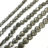 ZHEN-D Golden Iron Pyrite High Heart Loose Beads Strand 15''