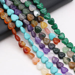 ZHEN-D Natural Stone Sweetheart Shape Loose Bead DIY Jewelry Necklace Bracelet