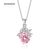 Silver 925 Pendant Necklace with Zircon Gemstone for Wedding Party
