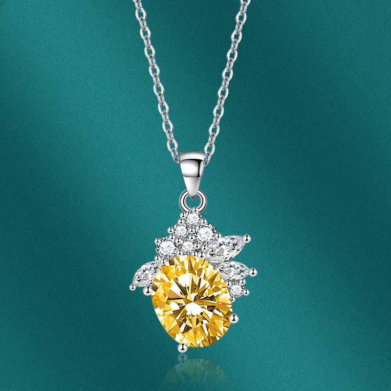 Silver 925 Pendant Necklace with Zircon Gemstone for Wedding Party