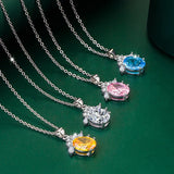 Silver 925 Pendant Necklace with Zircon Gemstone for Wedding Party