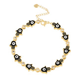 Colorful Drip Oil Metal Hand Chain Bangle Bracelet for Women