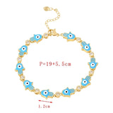 Colorful Drip Oil Metal Hand Chain Bangle Bracelet for Women