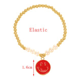 Pearls Statement Bracelets with Smiley Face Pendant