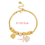 Titanium Steel Bangle Bracelet with Star Heart Pendant