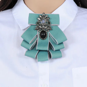 Vintage Bowknot Brooch with Tassel Lace Collar