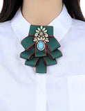Vintage Bowknot Brooch with Tassel Lace Collar