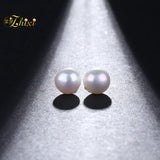 925 Silver Pearl Earrings Natural Freshwater Stud Wedding Gift