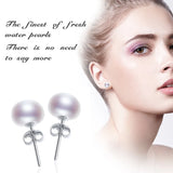 925 Silver Pearl Earrings Natural Freshwater Stud Wedding Gift