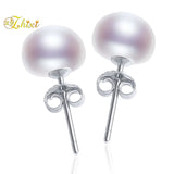 925 Silver Pearl Earrings Natural Freshwater Stud Wedding Gift