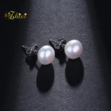 925 Silver Pearl Earrings Natural Freshwater Stud Wedding Gift
