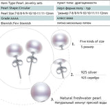 925 Silver Pearl Earrings Natural Freshwater Stud Wedding Gift
