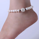Baroque Pearl Anklet Real Freshwater Pearl Foot Chain 8-9mm