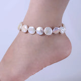 Baroque Pearl Anklets Jewelry Freshwater 12-13mm Women Girl