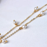 Natural Freshwater Pearl Anklet 14K Filled Chain Ladies Party Gift