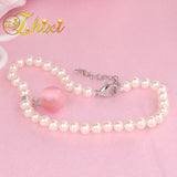 Freshwater Pearl Anklet Bracelet Near Round Stone Beads Gift NYJL100