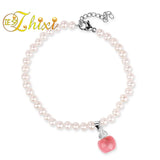 Freshwater Pearl Anklet Bracelet Near Round Stone Beads Gift NYJL100