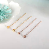 18K AU750 Plum Blossom Tassel Earrings for Women Fine Jewelry