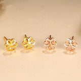 18K AU750 Plum Blossom Tassel Earrings for Women Fine Jewelry