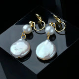 Baroque Freshwater Pearl DIY Retro Clip Earrings 14K Fine Jewelry