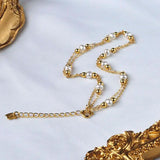 Freshwater Pearl Anklet 14K Gold-Filled Double-Layer Chain Ladies Party Gift