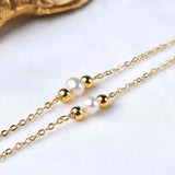 Freshwater Pearl Anklet 14K Filled Ladies Party Adjustable Bead