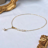 Freshwater Pearl Anklet 14K Filled Jewelry Ladies Adjustable Bead Anklet