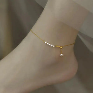 Freshwater Pearl Anklet 14K Filled Jewelry Ladies Adjustable Bead Anklet