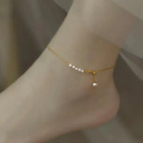 Freshwater Pearl Anklet 14K Filled Jewelry Ladies Adjustable Bead Anklet