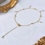 Natural Freshwater Pearl Anklet 14K Gold Filled Chain Retro Jewelry